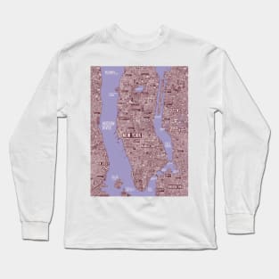 New York city Comic map Long Sleeve T-Shirt